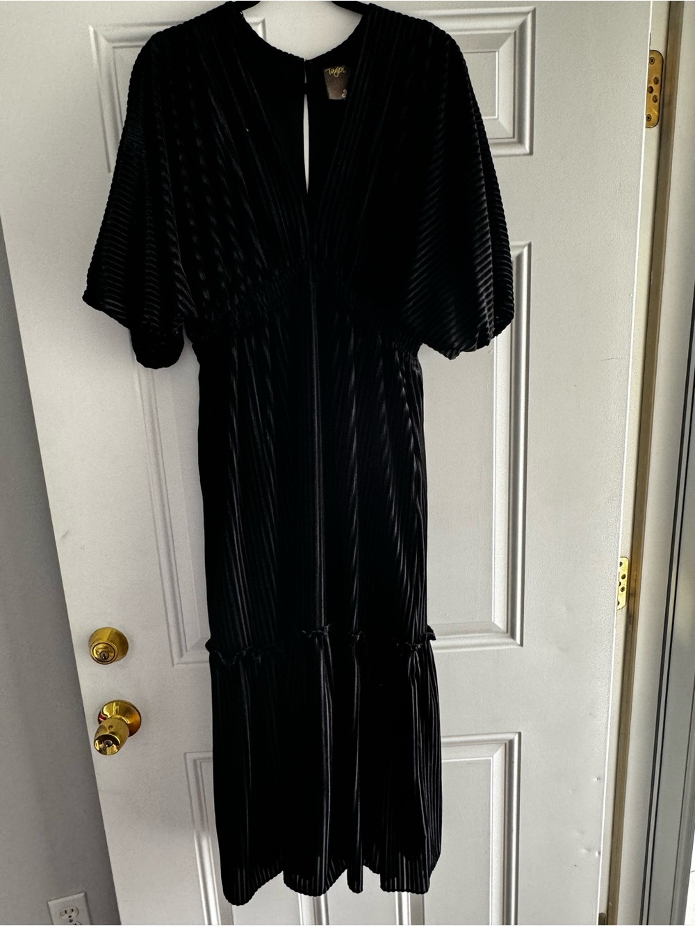 Taylor Black Pleated Maxi Dress